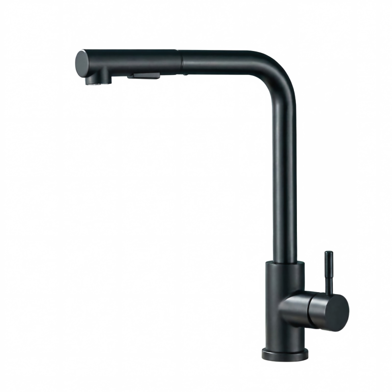 Commercial Kitchen Mixer Tap - Black Flexible Pull Out Kitchen Sink