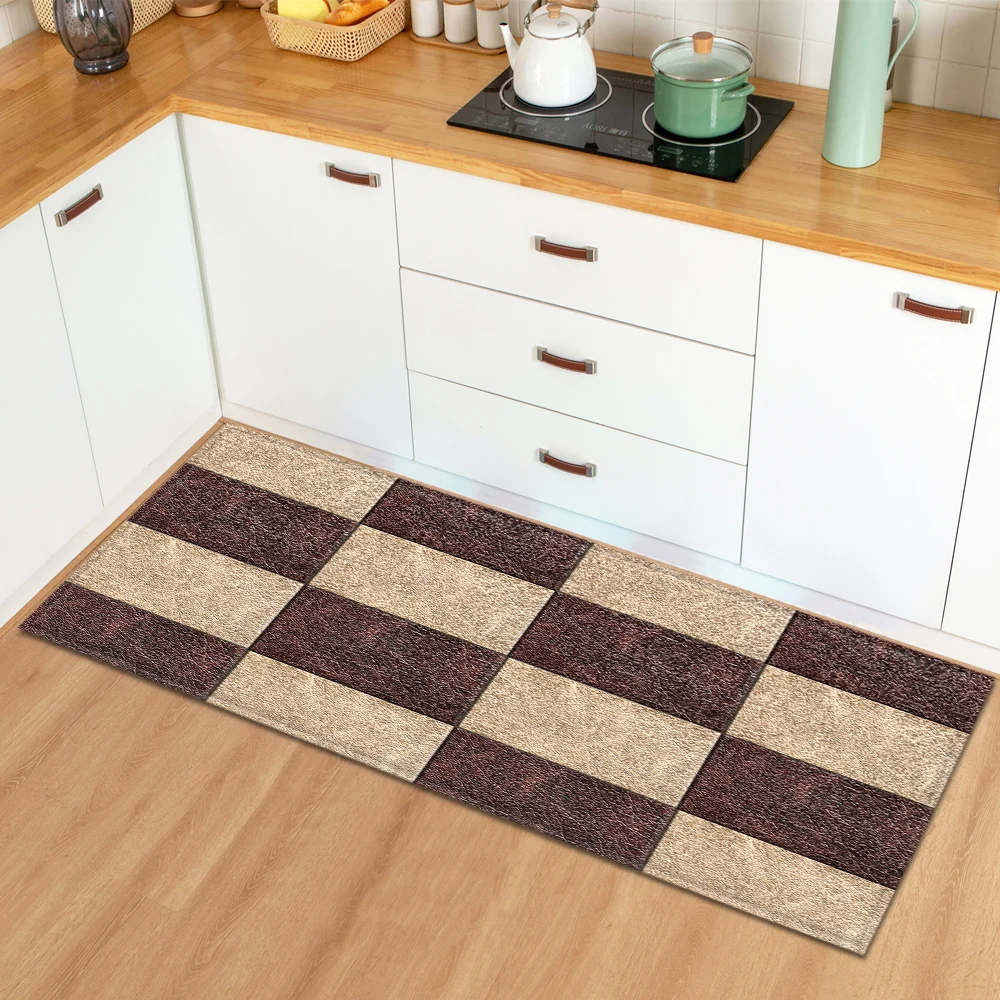 Commercial Kitchen Zones - Grid Pattern Kitchen Runner Rug Non-Slip