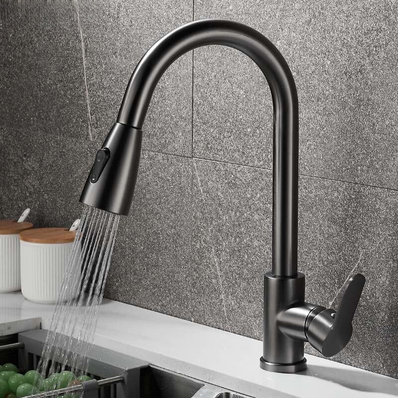 Commercial Kitchen Mixer Tap - Matte Black Kitchen Faucet Single Hole