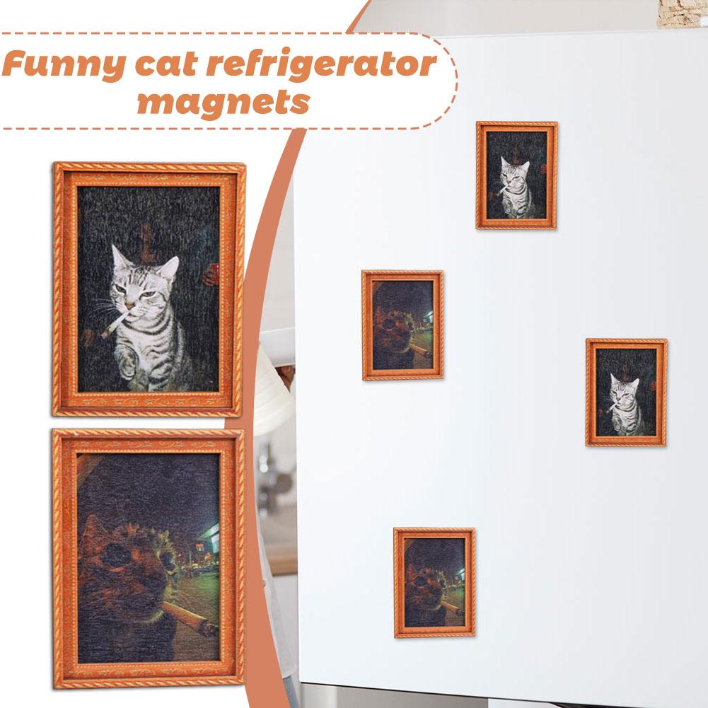 Quirky Smoking Cat Wooden Fram - Commercial Kitchen Fridge ulasan dan harga