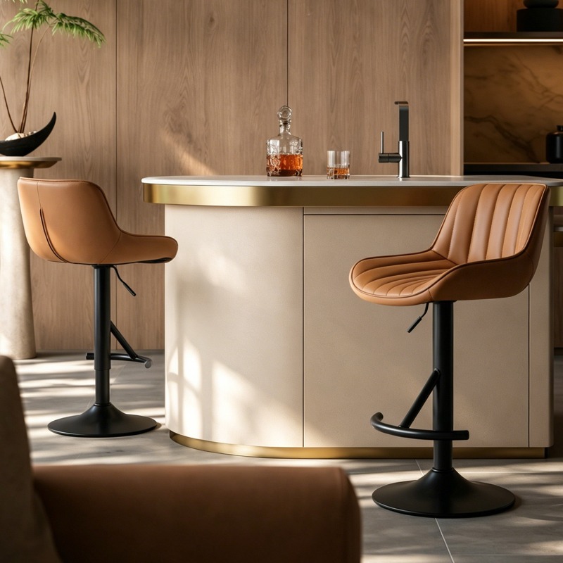 Wooden Elegant High Bar Chair  - Commercial Kitchen Interior Design ulasan dan harga