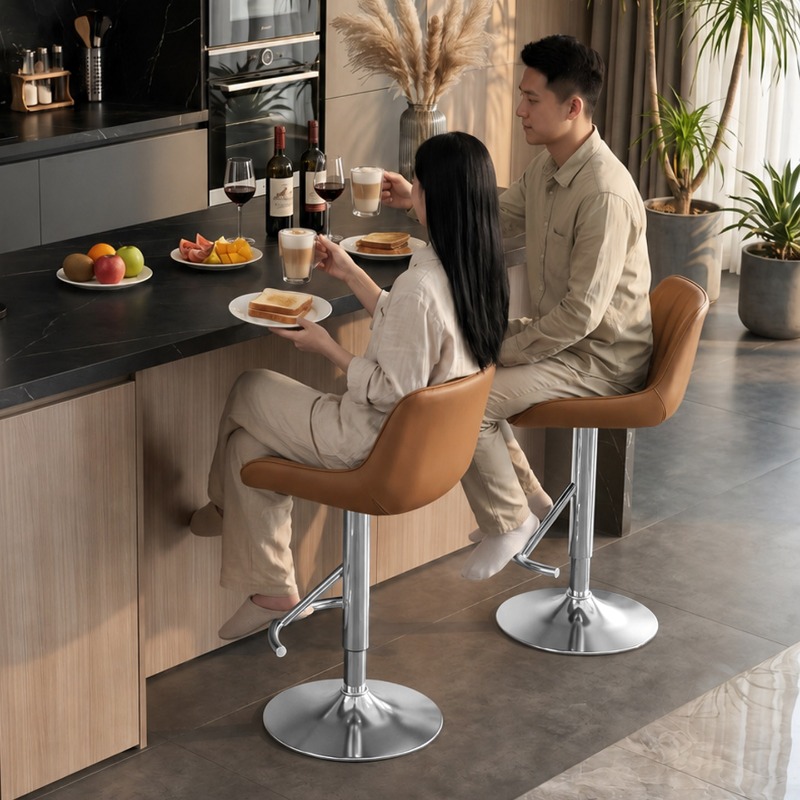 Wooden Elegant High Bar Chair  - Commercial Kitchen Interior Design ulasan dan harga