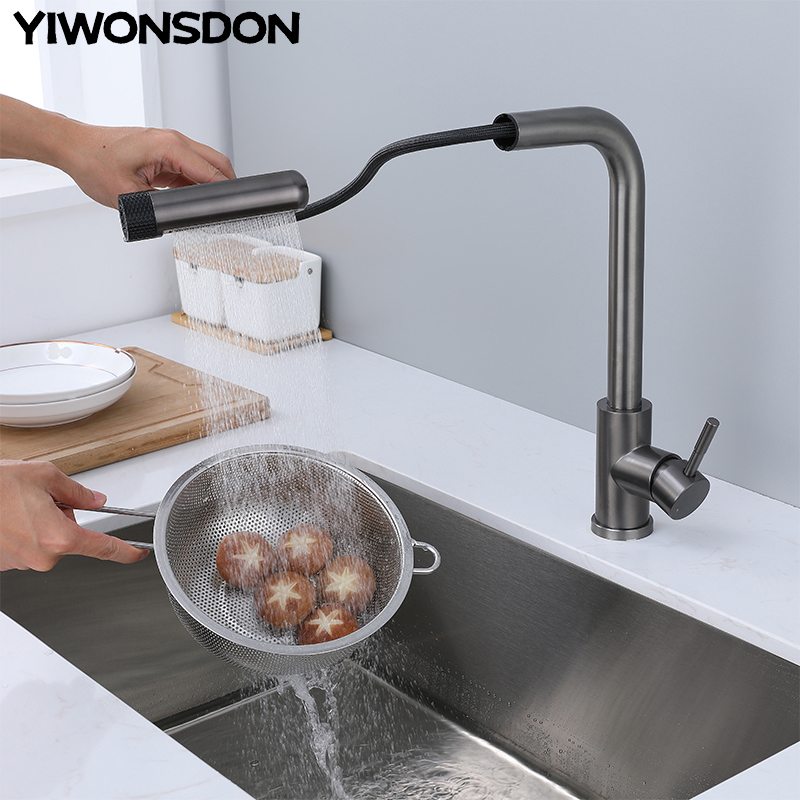 6 Mode Gray Kitchen Faucets Pu - Commercial Kitchen Mixer Tap ulasan dan harga