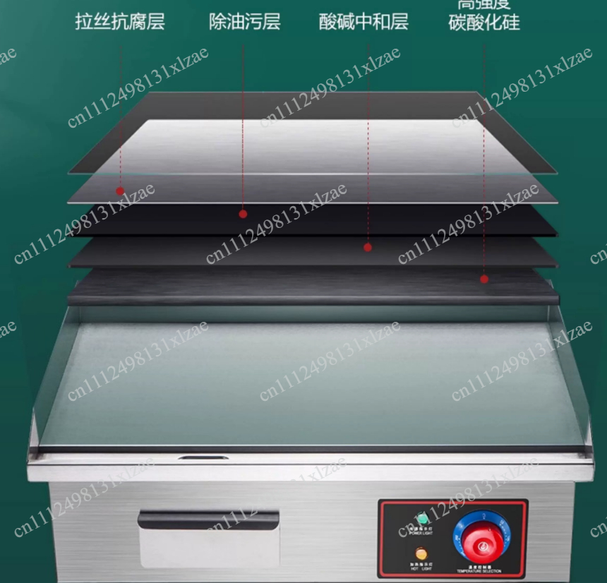 220V 1700W 818B Electric Flat  - Electric Griddle Flat Top ulasan dan harga