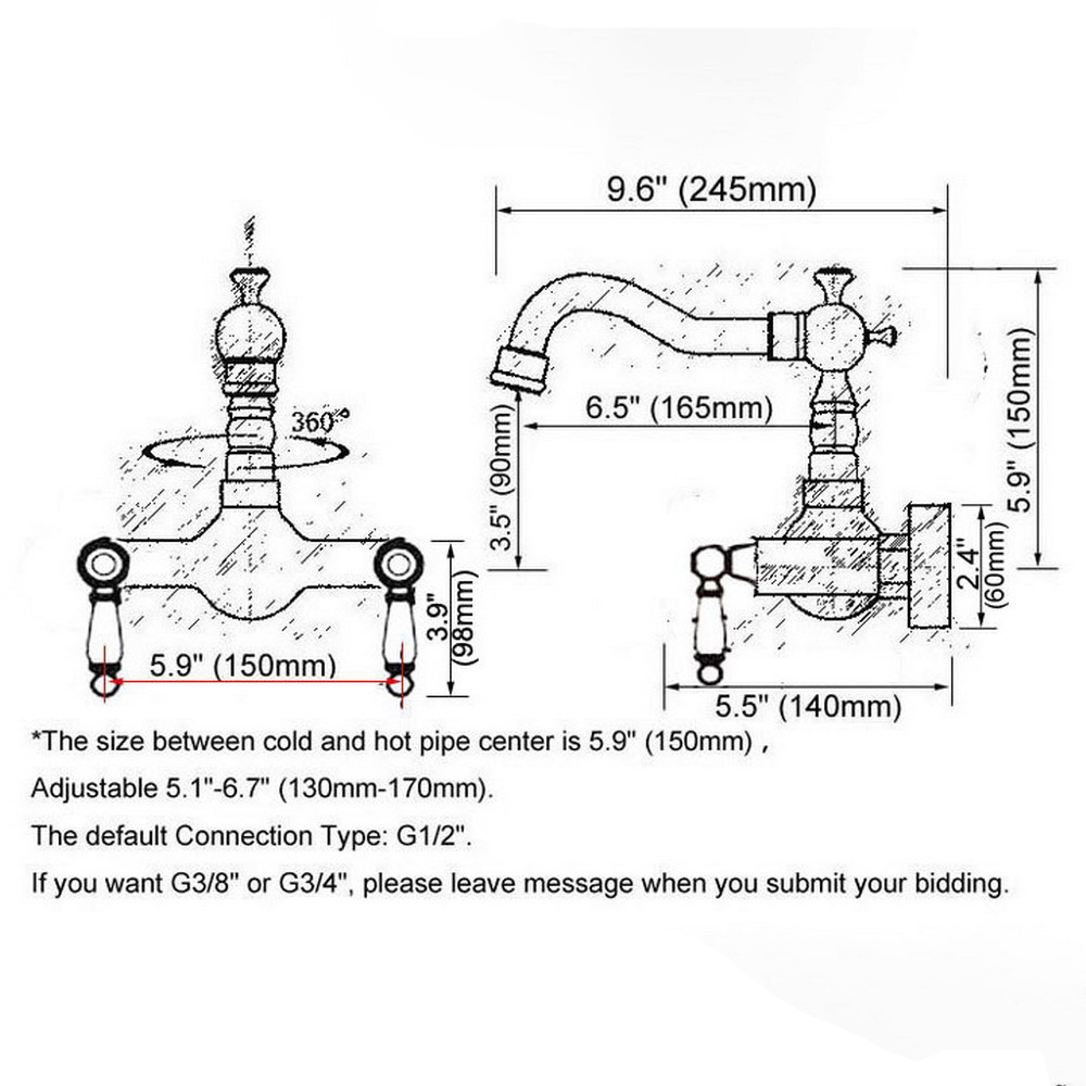 Black Oil Rubbed Bronze Wall M - Commercial Kitchen Mixer Tap ulasan dan harga