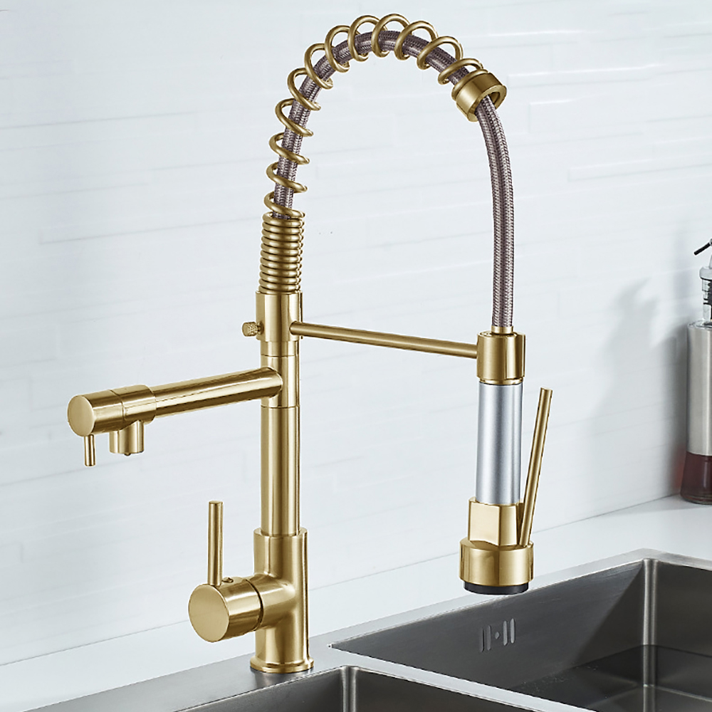 DQOK Black Brushed Spring Pull - Commercial Kitchen Mixer Tap ulasan dan harga