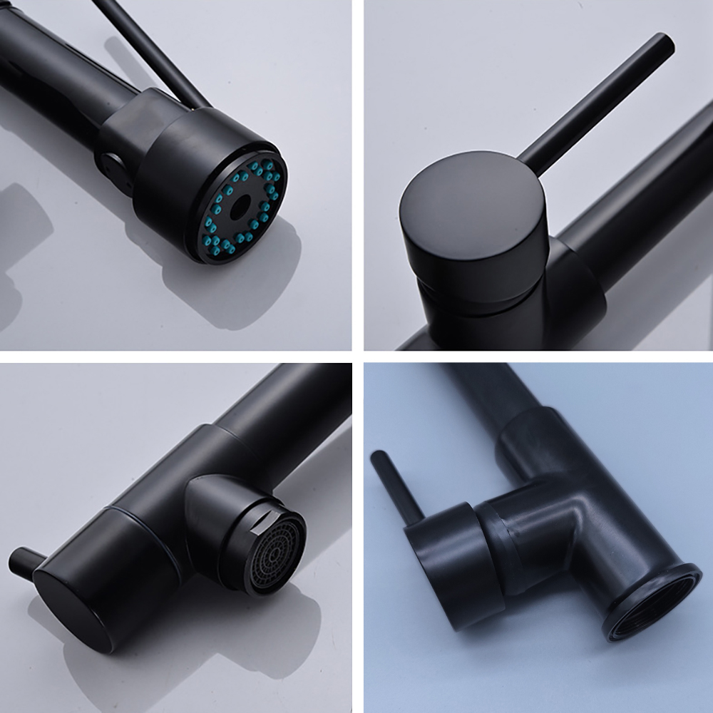 DQOK Black Brushed Spring Pull - Commercial Kitchen Mixer Tap ulasan dan harga
