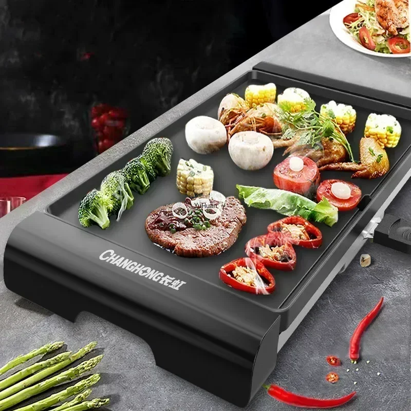 Home grill smokeless large ele - Electric Griddle Flat Top ulasan dan harga