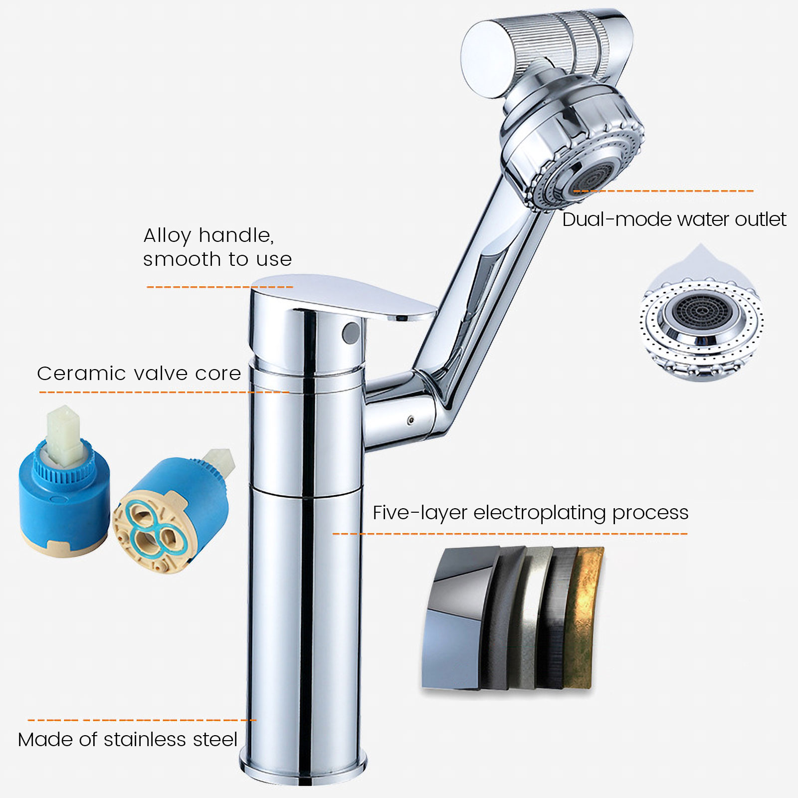 1080 Degree Basin Faucet Kitch - Commercial Kitchen Mixer Tap ulasan dan harga