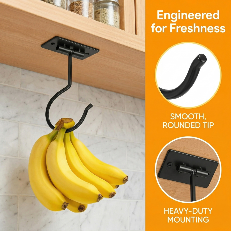 Black Metal Self-Adhesive Bana - Commercial Kitchen Organiser ulasan dan harga