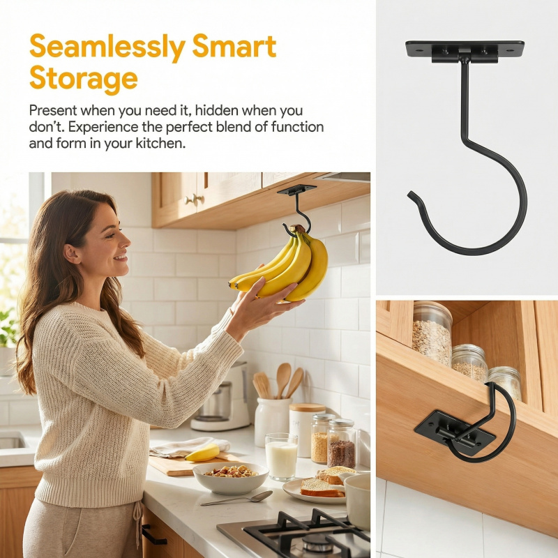 Black Metal Self-Adhesive Bana - Commercial Kitchen Organiser ulasan dan harga